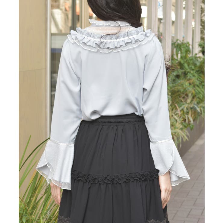 ドットチュール姫袖ブラウス[品番：IGAW0007527]｜axes femme