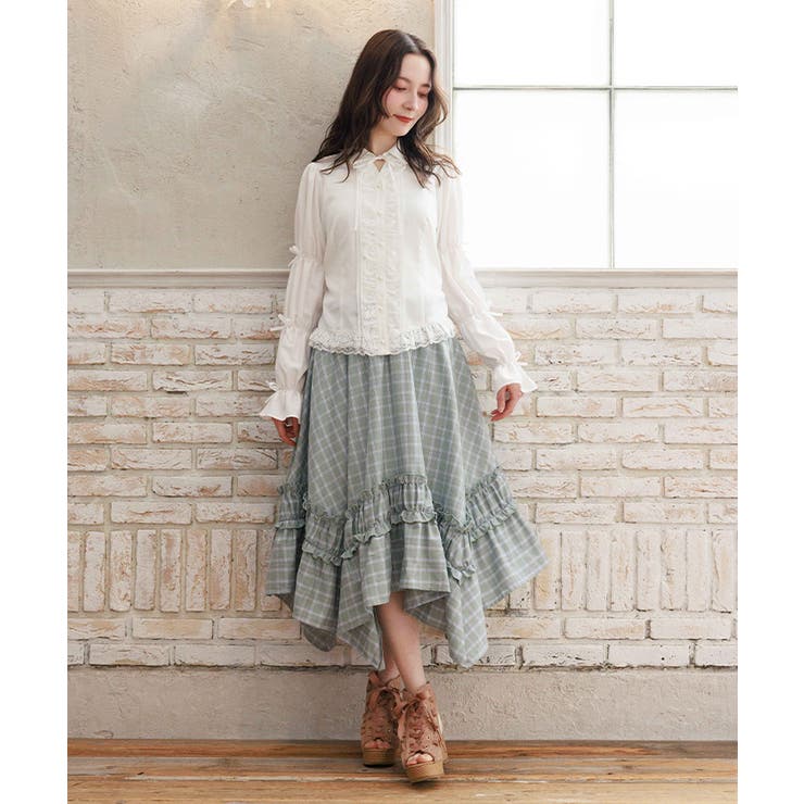 シャーリングスリーブブラウス[品番：IGAW0007603]｜axes femme