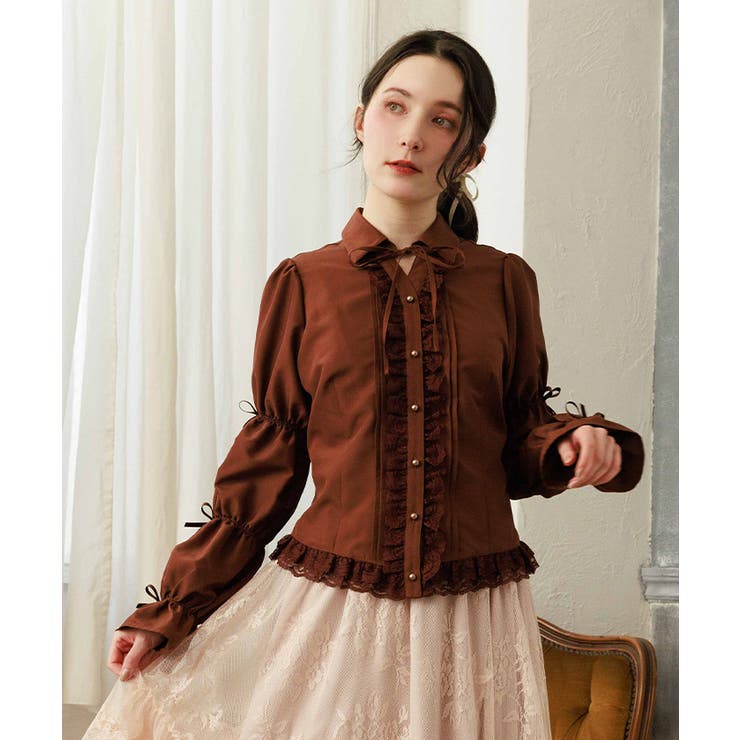 シャーリングスリーブブラウス[品番：IGAW0007603]｜axes femme
