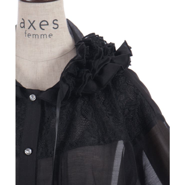 フリルフードシアーシャツ | axes femme | 詳細画像25 