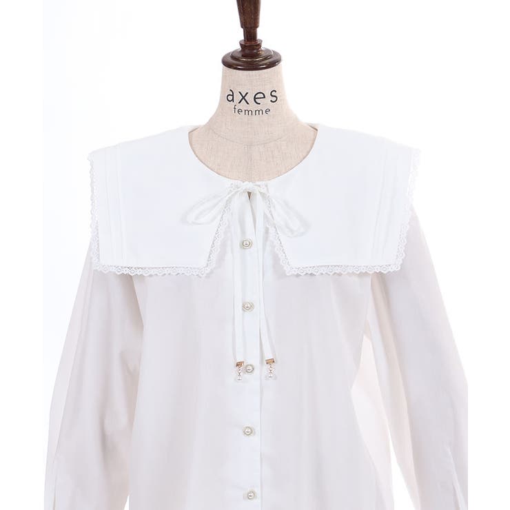 セーラーカラーロングシャツ | axes femme | 詳細画像13 