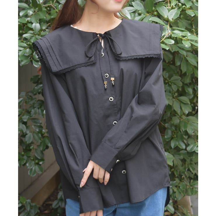 セーラーカラーロングシャツ | axes femme | 詳細画像6 