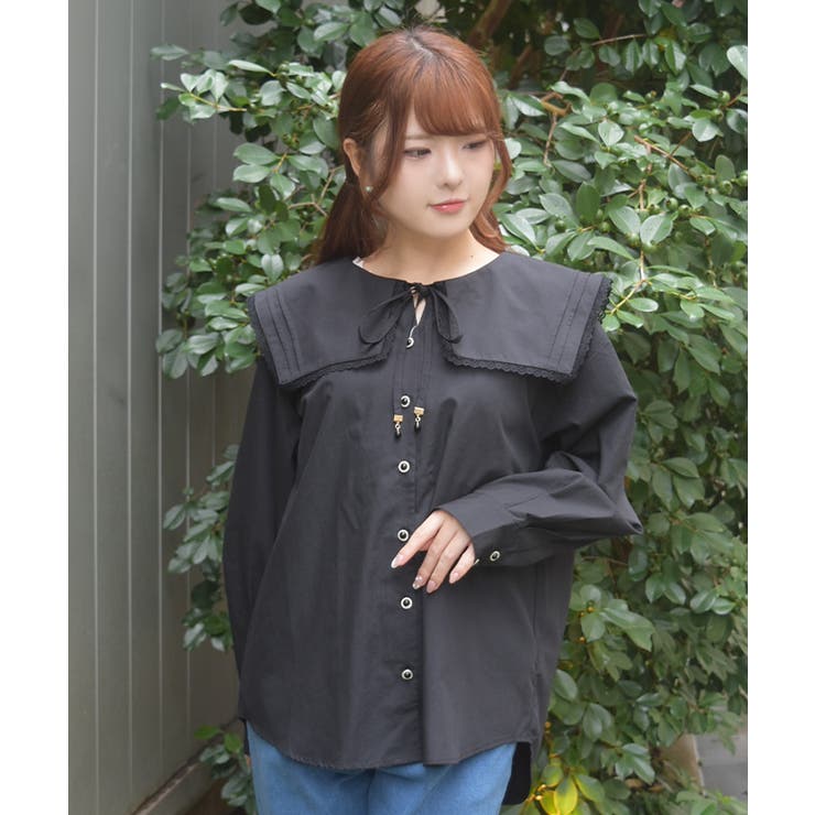セーラーカラーロングシャツ | axes femme | 詳細画像9 
