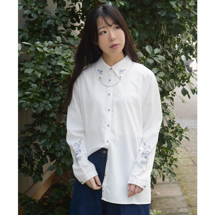 チェーン付刺繍シャツ | axes femme | 詳細画像10 