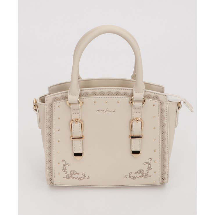 本当に信頼出来る店 スカラップボストンバッグ[品番：IGAW0001395]｜axes femme バッグ