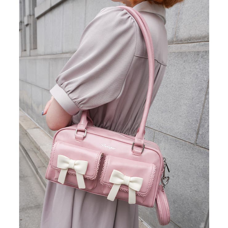 ピンク | ハートポーチ付ボストンバッグ | axes femme