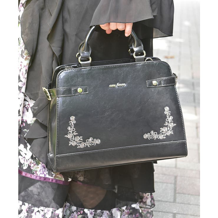 薔薇刺繍クラシカルボストン[品番：IGAW0006753]｜axes femme