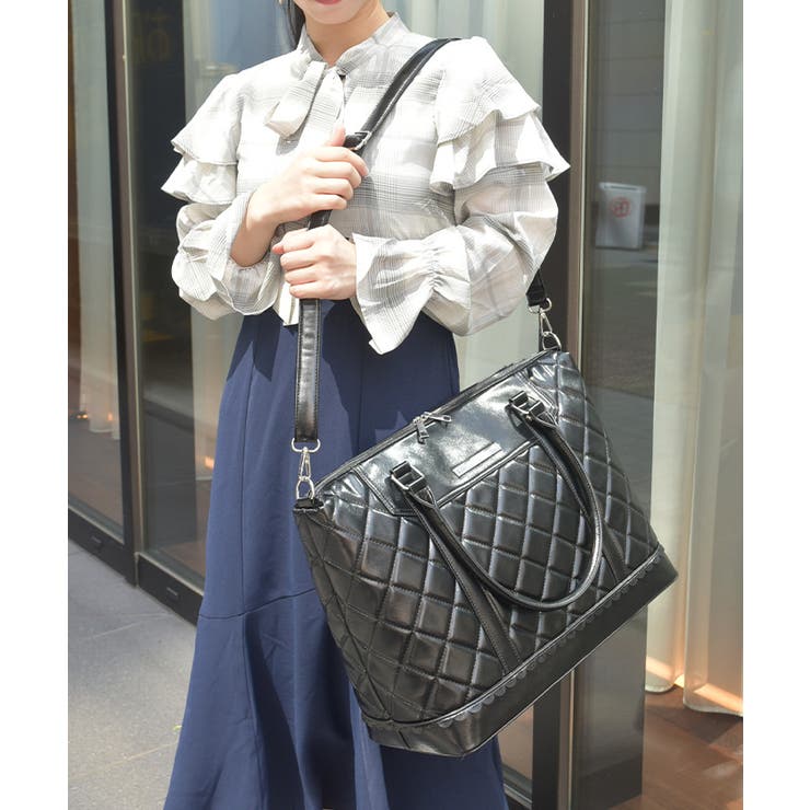 キルティングトラベルボストン | axes femme | 詳細画像4 