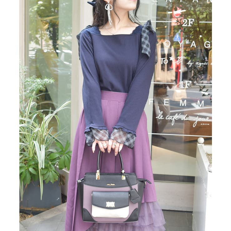 薔薇エンボス配色バッグ | axes femme | 詳細画像12 