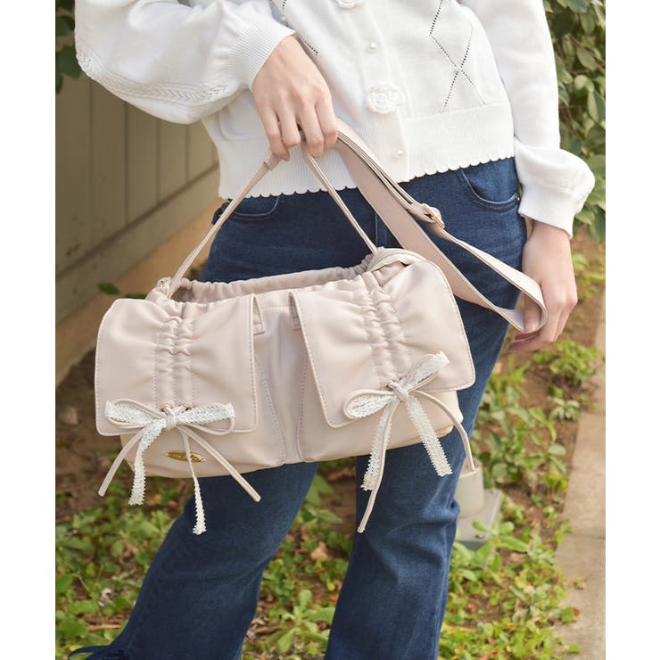 ドロストリボンギャザーバッグ | axes femme | 詳細画像3 