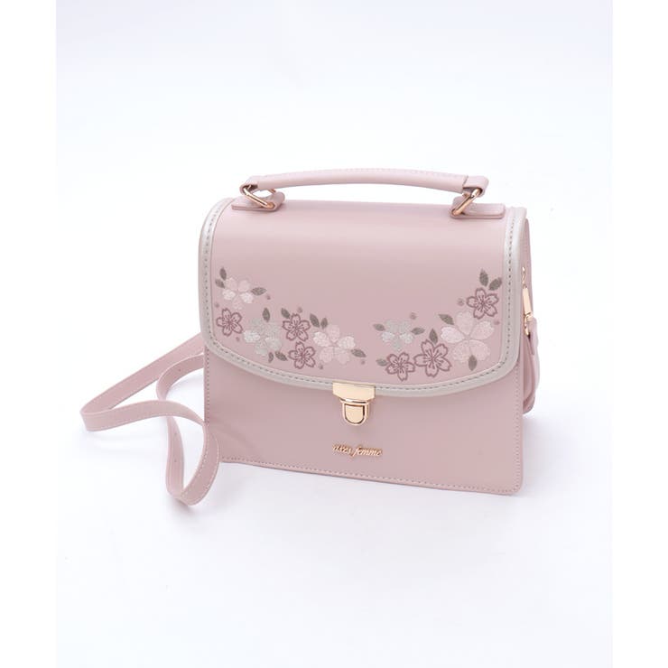 桜刺繍配色デザインボストン | axes femme | 詳細画像13 