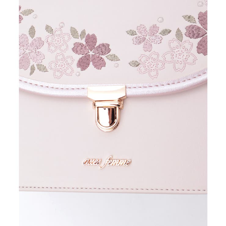 桜刺繍配色デザインボストン | axes femme | 詳細画像18 