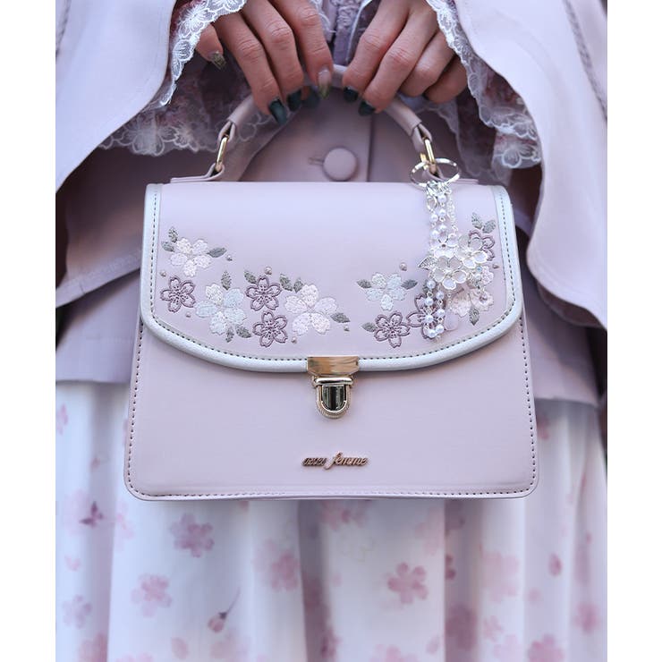 ピンク | 桜刺繍配色デザインボストン | axes femme