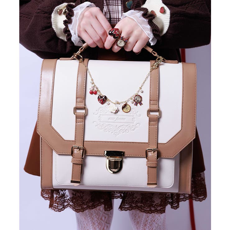 生成り | ベルトデザイン配色サッチェル | axes femme