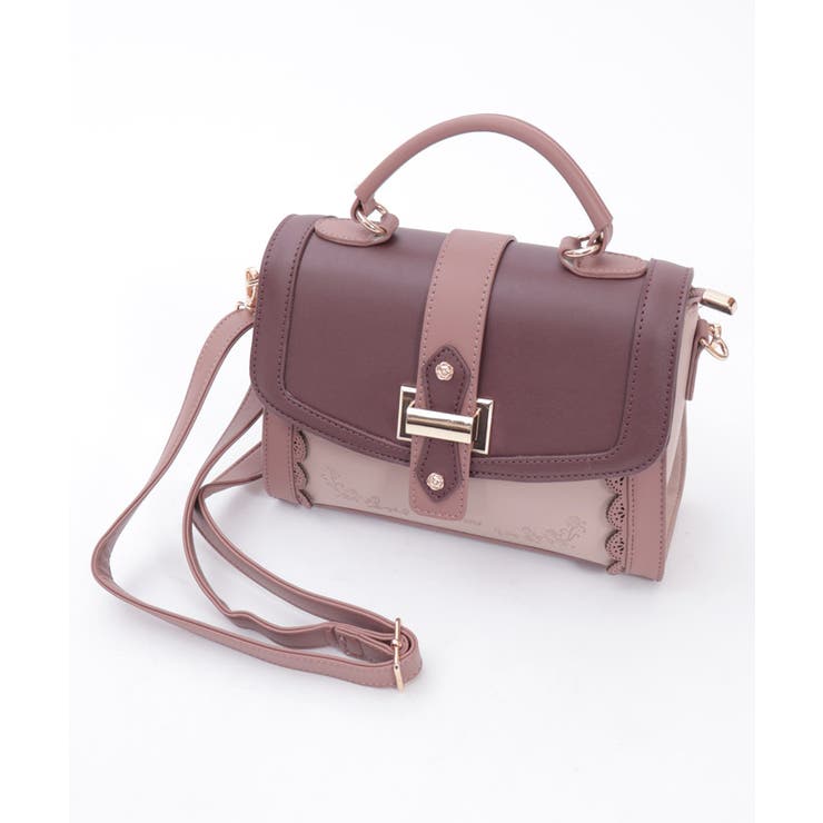 ワイン | 配色フラップミニバッグ | axes femme