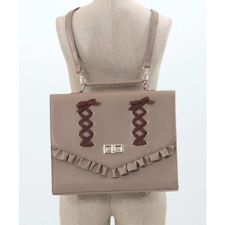 レースアップサッチェルバッグ[品番：IGAW0004484]｜axes femme