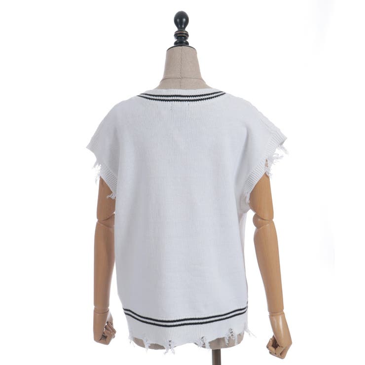 コード刺繍ニットベスト | axes femme | 詳細画像12 