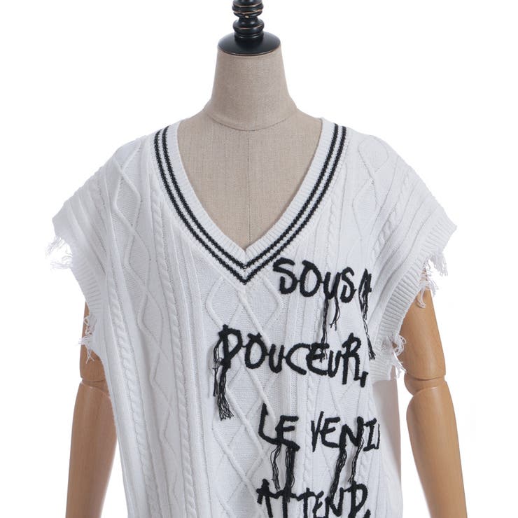 コード刺繍ニットベスト | axes femme | 詳細画像13 