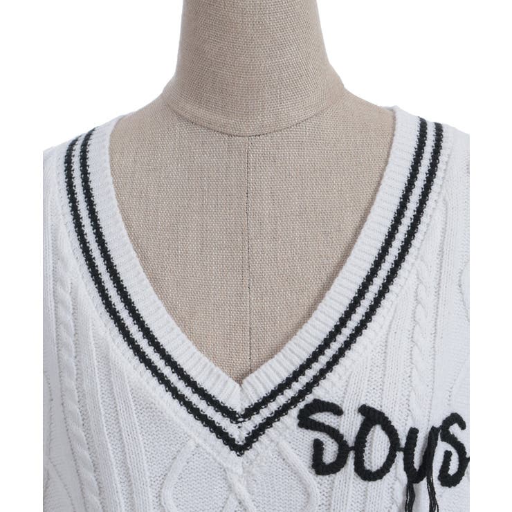 コード刺繍ニットベスト | axes femme | 詳細画像15 