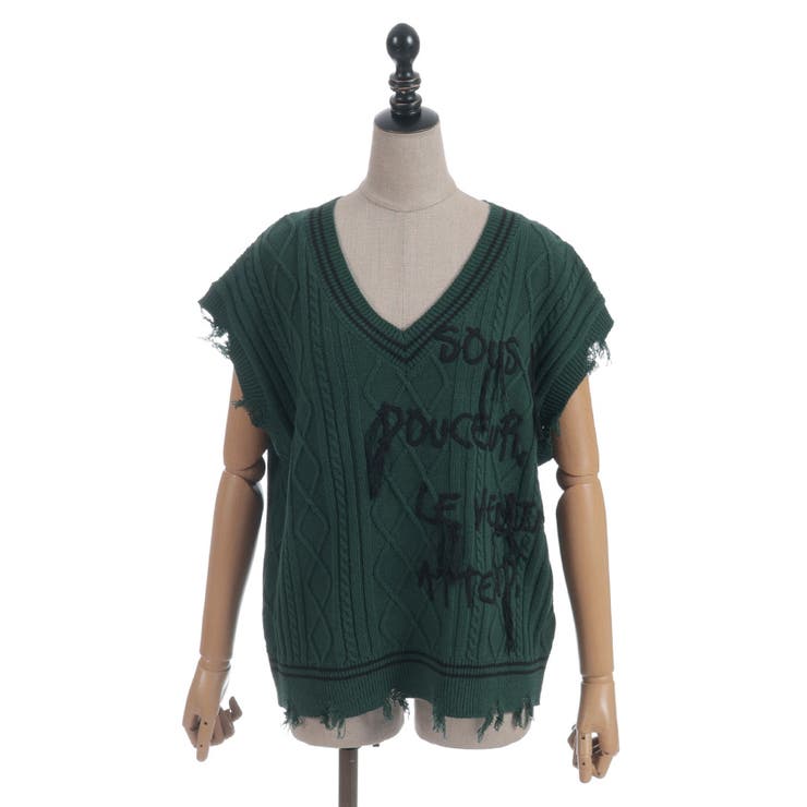 コード刺繍ニットベスト | axes femme | 詳細画像18 