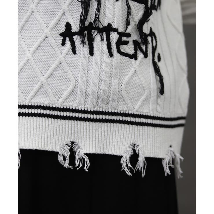 コード刺繍ニットベスト | axes femme | 詳細画像9 