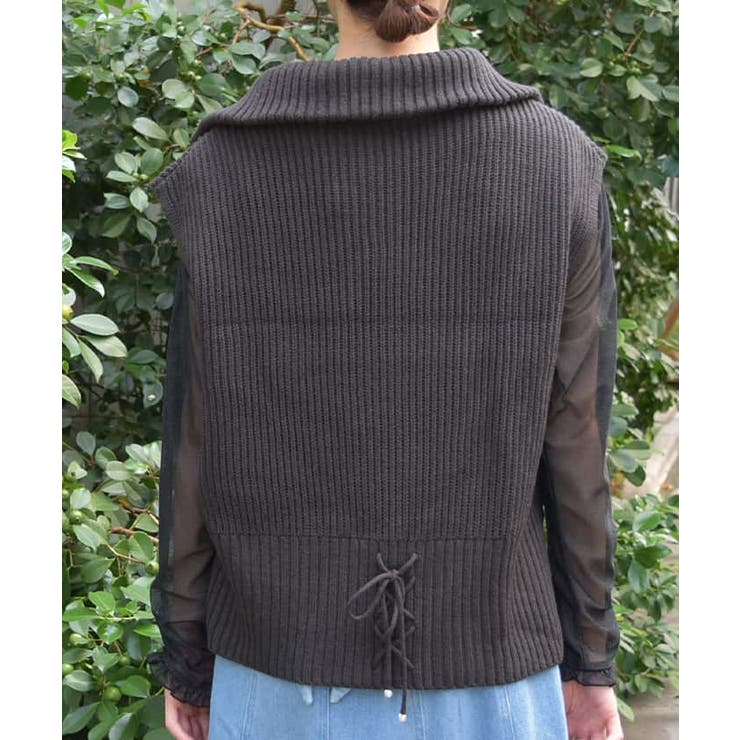 ハーフジップニットベスト[品番：IGAW0005460]｜axes femme