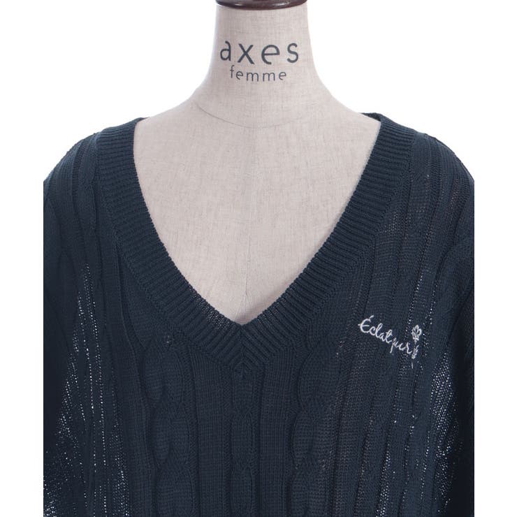 リボンデザインニットベスト | axes femme | 詳細画像11 