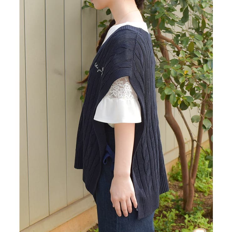 リボンデザインニットベスト | axes femme | 詳細画像2 