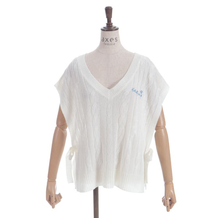 リボンデザインニットベスト | axes femme | 詳細画像23 