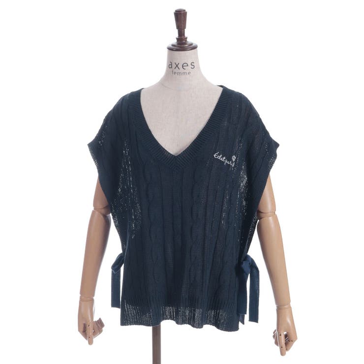 リボンデザインニットベスト | axes femme | 詳細画像8 