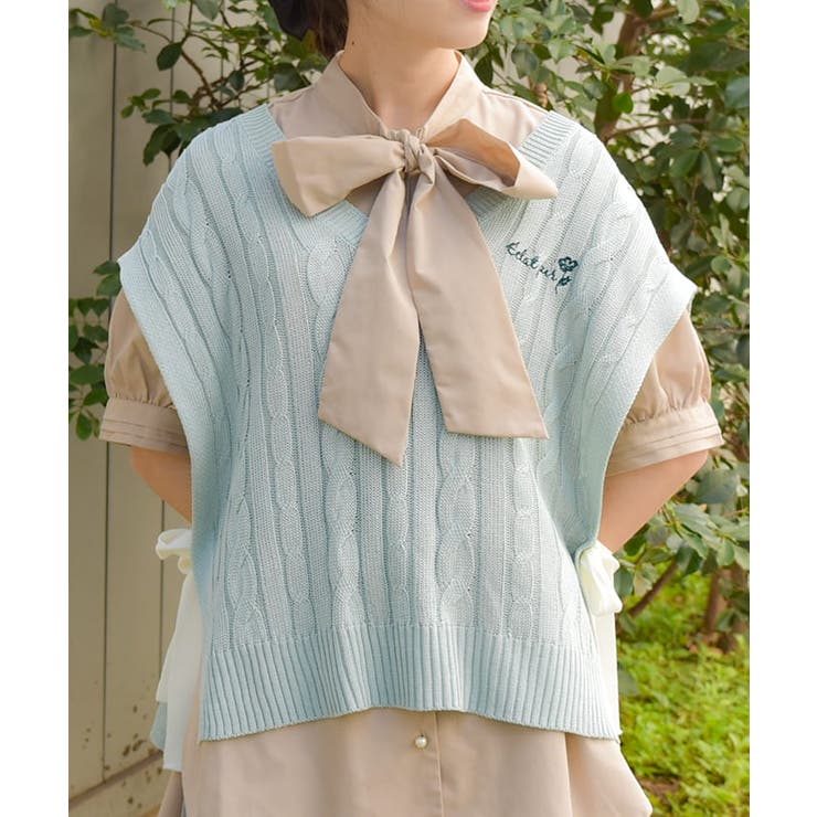 ミント | リボンデザインニットベスト | axes femme