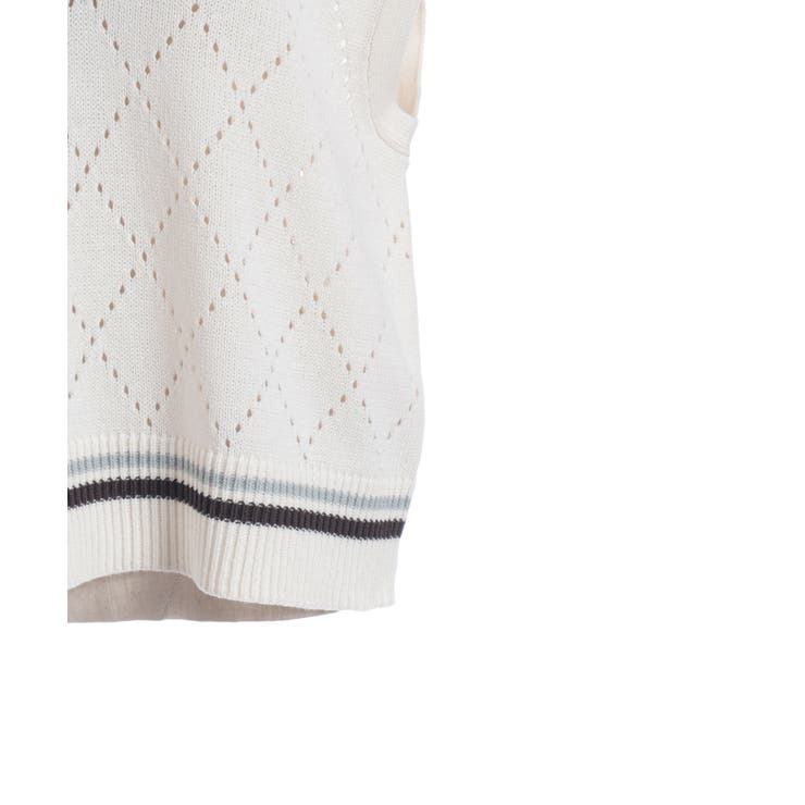 ダイヤ柄チルデンニットベスト | axes femme | 詳細画像20 