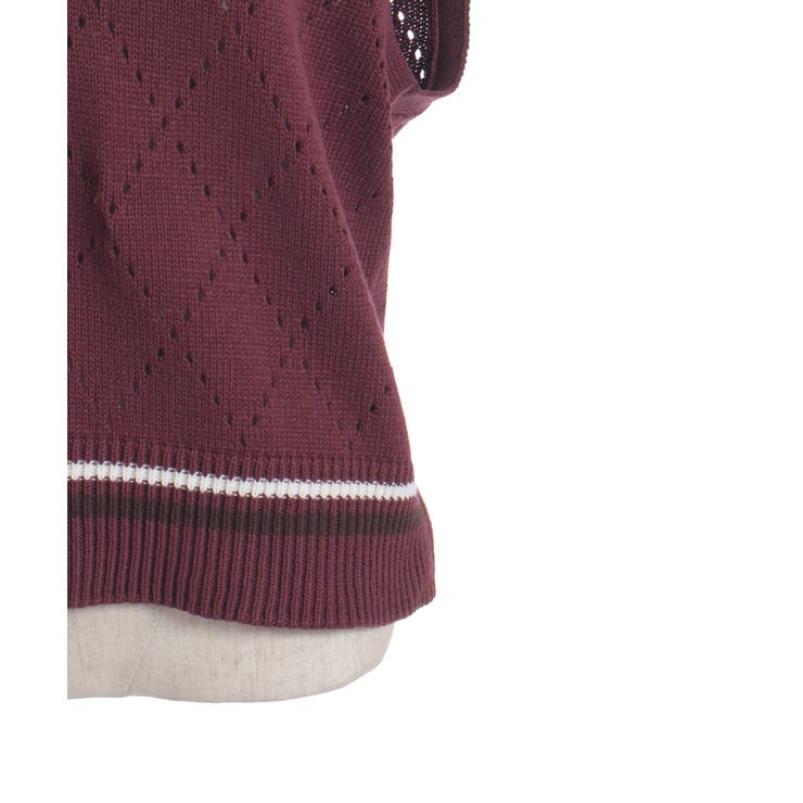 ダイヤ柄チルデンニットベスト | axes femme | 詳細画像25 