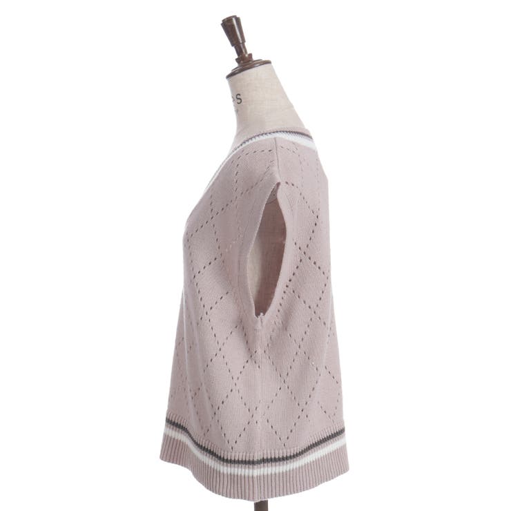 ダイヤ柄チルデンニットベスト | axes femme | 詳細画像28 