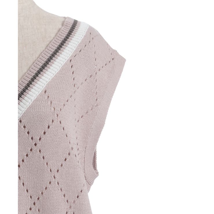 ダイヤ柄チルデンニットベスト | axes femme | 詳細画像31 