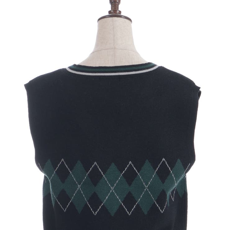 パール付アーガイルベスト | axes femme | 詳細画像25 