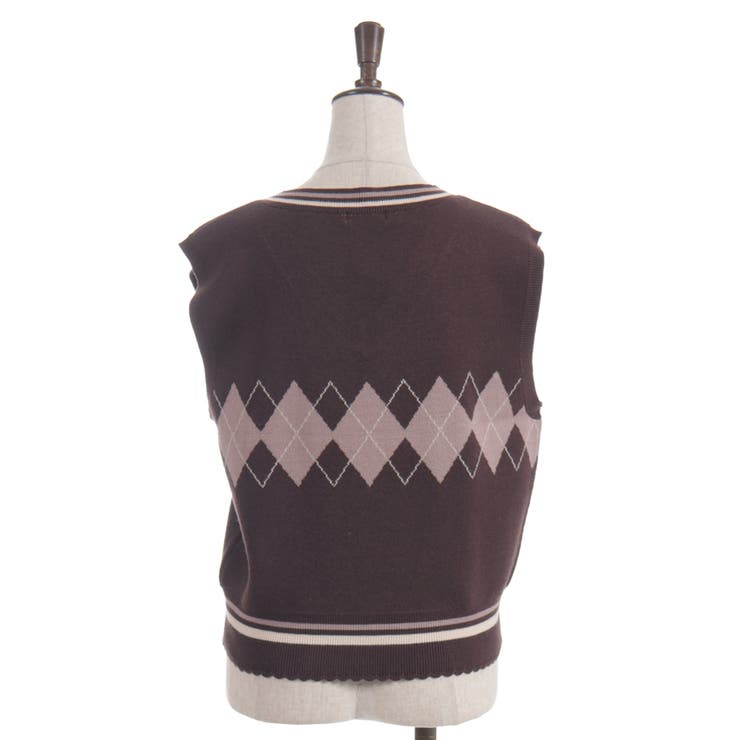 パール付アーガイルベスト | axes femme | 詳細画像8 