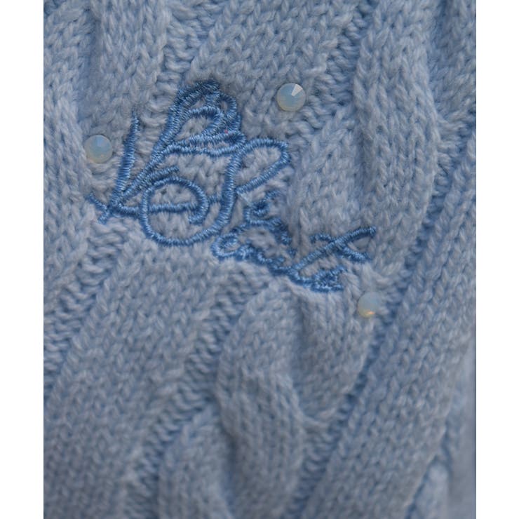 刺繍入りチルデンニットベスト | axes femme | 詳細画像4 