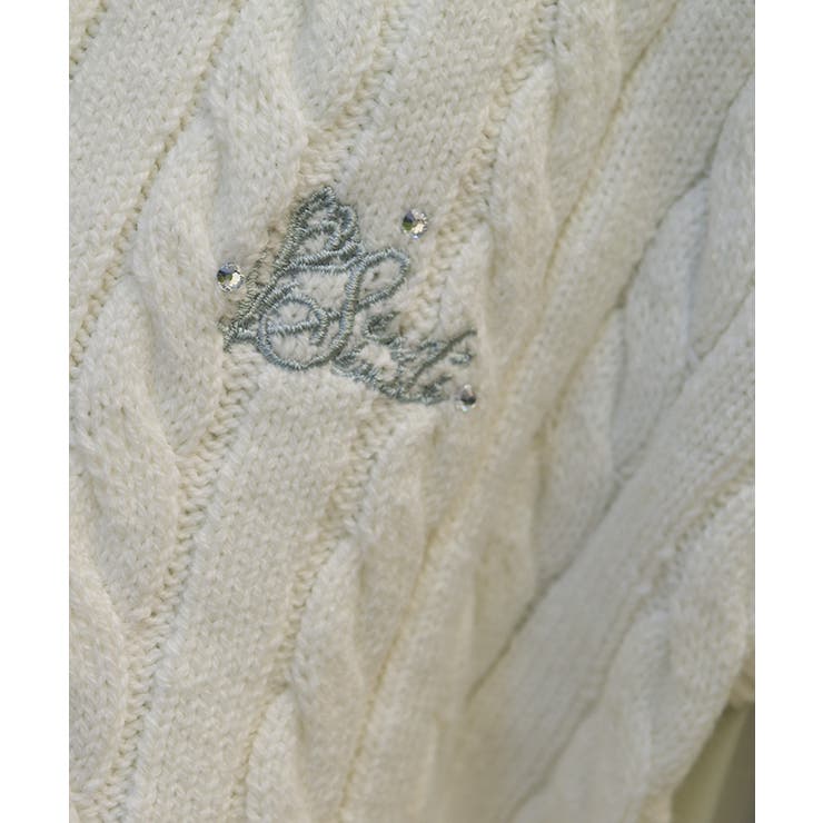 刺繍入りチルデンニットベスト | axes femme | 詳細画像6 