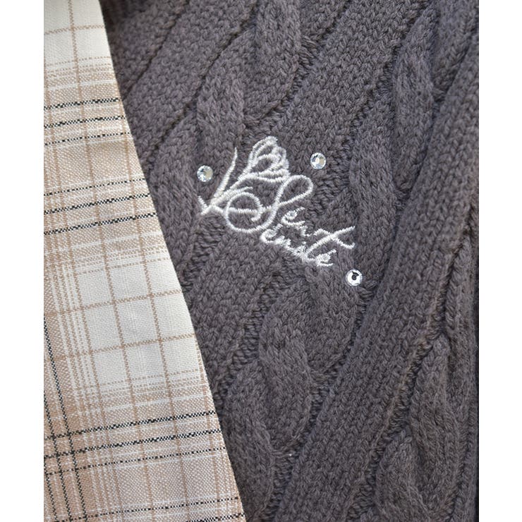 刺繍入りチルデンニットベスト | axes femme | 詳細画像8 