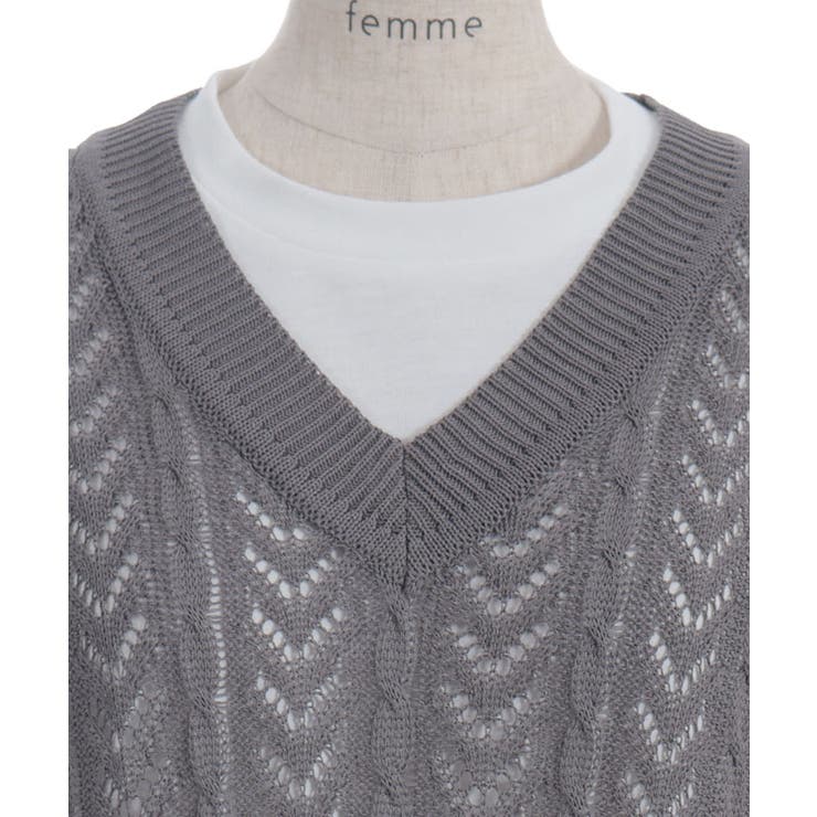 ニットベスト×Ｔシャツセット | axes femme | 詳細画像24 