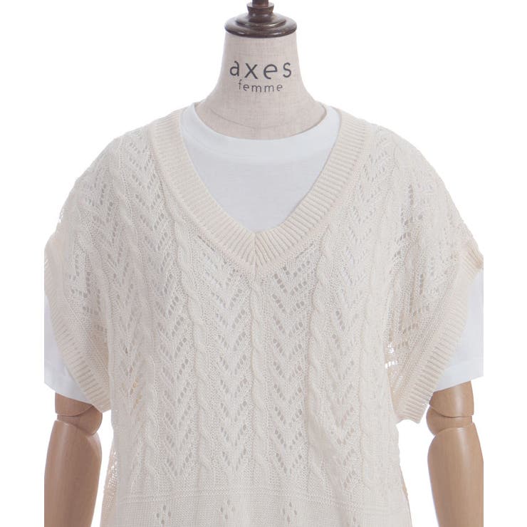 ニットベスト×Ｔシャツセット | axes femme | 詳細画像6 