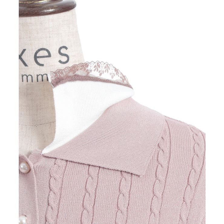 刺繍入り配色襟ニットポロ | axes femme | 詳細画像22 