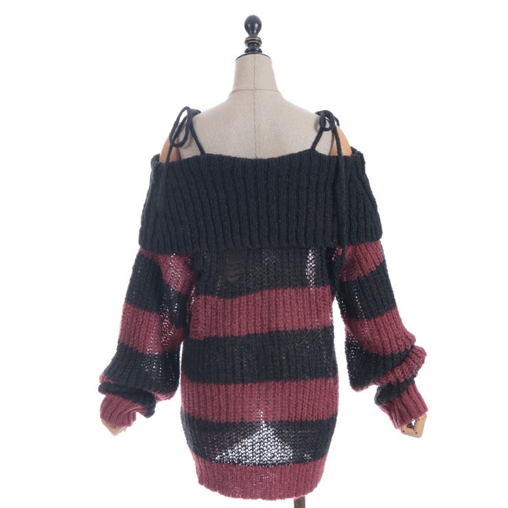 ボーダーオフショルニットプルオーバー | axes femme | 詳細画像11 