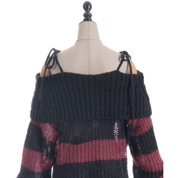 ボーダーオフショルニットプルオーバー | axes femme | 詳細画像15 