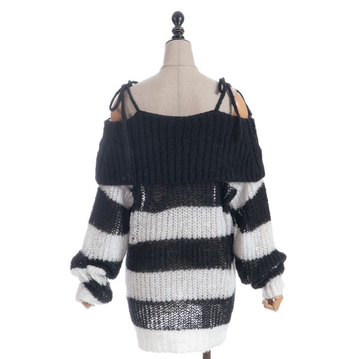 ボーダーオフショルニットプルオーバー | axes femme | 詳細画像18 