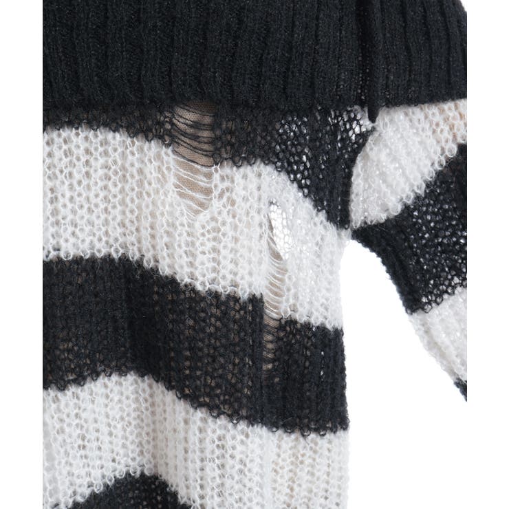 ボーダーオフショルニットプルオーバー | axes femme | 詳細画像20 