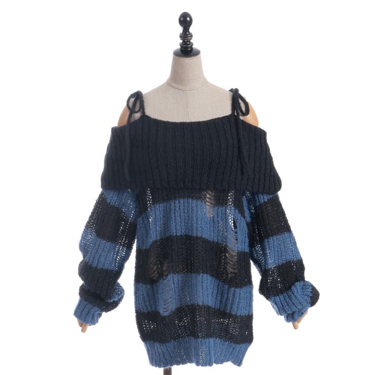 ボーダーオフショルニットプルオーバー | axes femme | 詳細画像23 