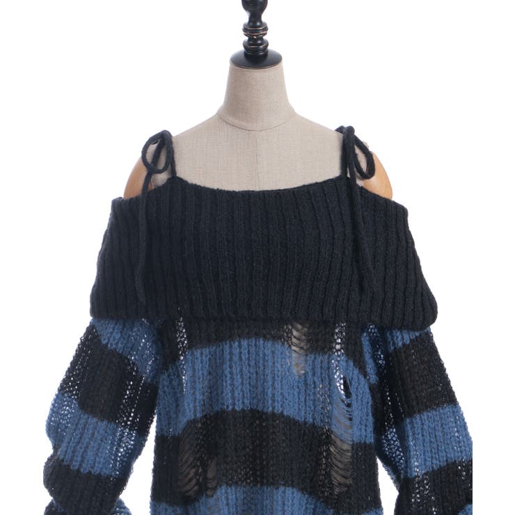 ボーダーオフショルニットプルオーバー | axes femme | 詳細画像26 