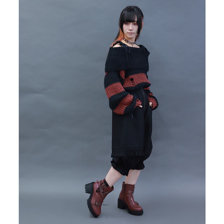 ボーダーオフショルニットプルオーバー | axes femme | 詳細画像8 